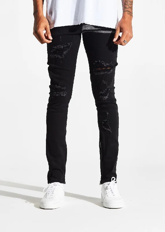 Mid-Waisted Men's JeansPacific Denim (Jet Black)