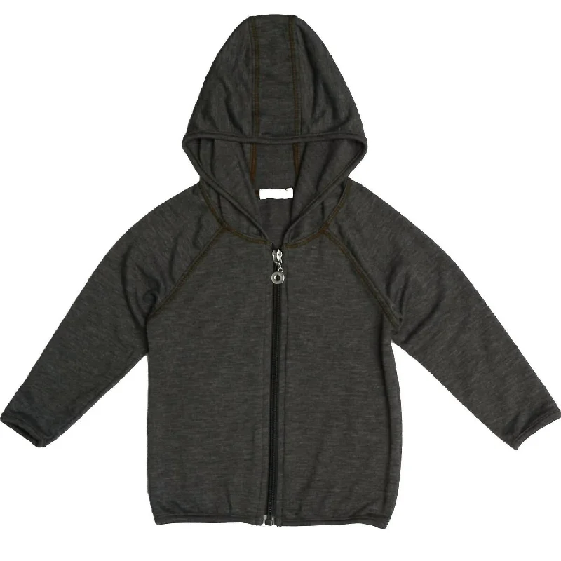 Men's Hoodies for HikingBoy's Long Sleeve Zip Hoodie With Binding Heather In Olive