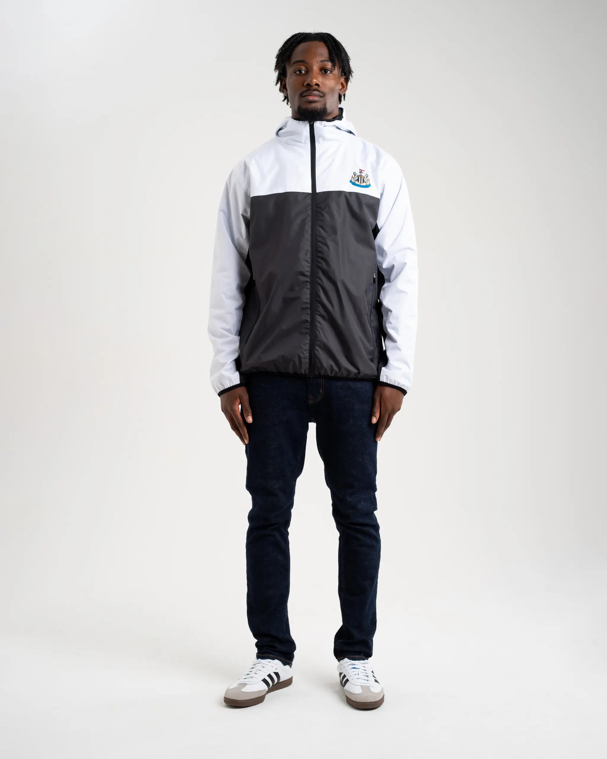 Men's Coats with Magnetic ClosuresNewcastle United White Terrace Two Tone Shower Jacket Men's Coats with Magnetic ClosuresNewcastle United White Terrace Two Tone Shower Jacket