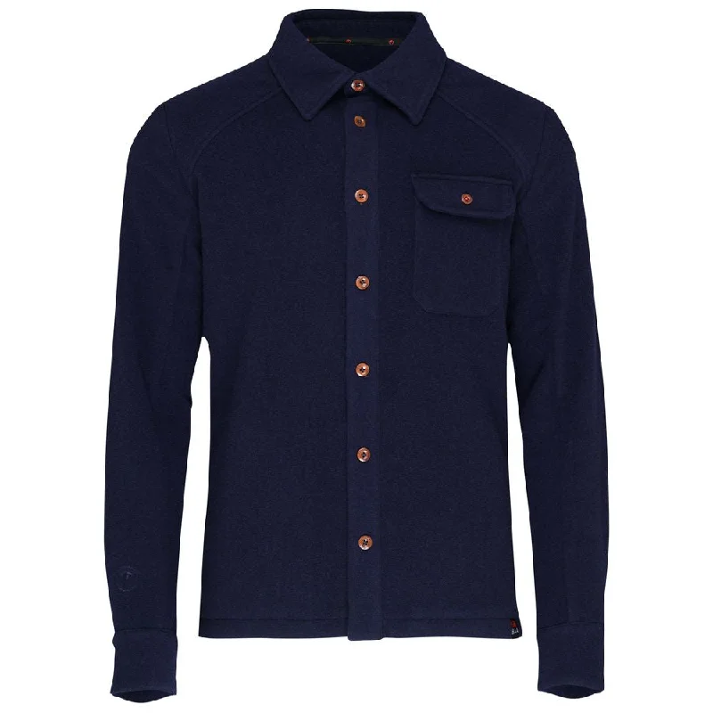 Men's Coats for BikingMens Merino Blend Mountain Shirt (Navy)