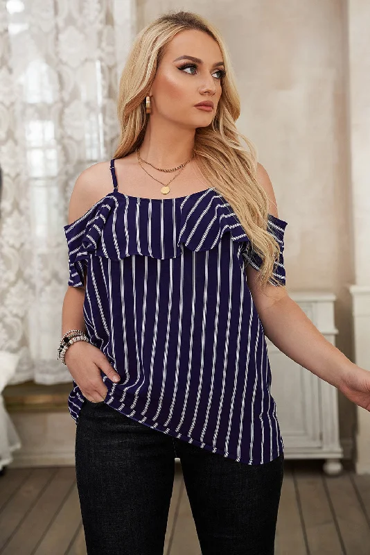 Men's Shirts with Plaid PatternsKittenAlarm - Women's Plus Size Casual Blouse Summer V Neck Stripe Sling Strapless T-Shirt Top Men's Shirts with Plaid PatternsKittenAlarm - Women's Plus Size Casual Blouse Summer V Neck Stripe Sling Strapless T-Shirt Top