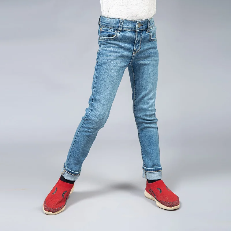 XL Men's JeansSkinny Denim Jeans - Mid Blue Wash