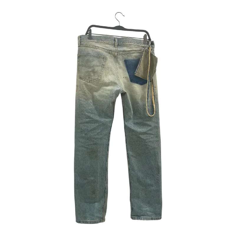 Men's Tapered JeansMaison Margiela/Pants/32/Denim/BLU/Button Fly/DISTRESSED/JEAN W STRP POUCH/