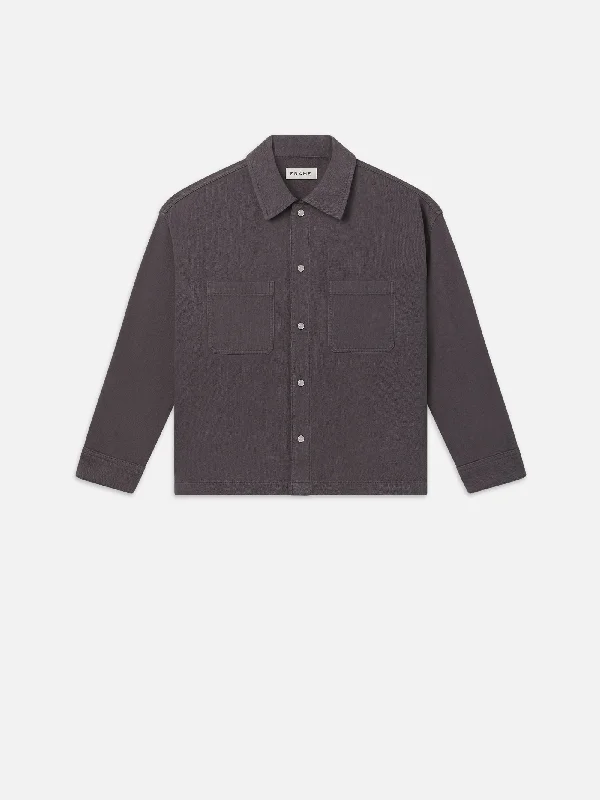 High-Waisted Bootcut Men's JeansRelaxed Double Pocket Shirt -- Slate Gray