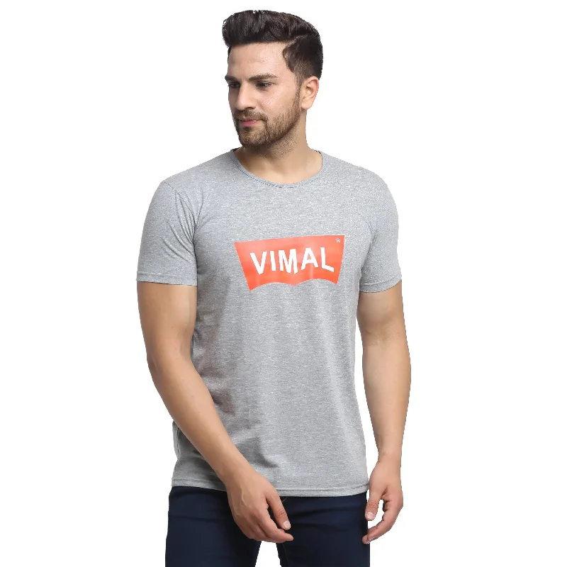 Men's Shirts with Lace-Up HemlinesMack Jonney Round Neck Silver T-shirt For Men's