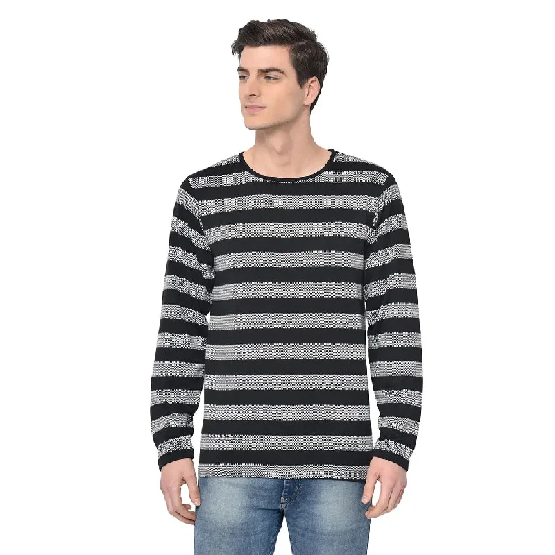 Solid-Colored Men's ShirtsMack Jonney Full Sleeve Black T-shirt For Men's