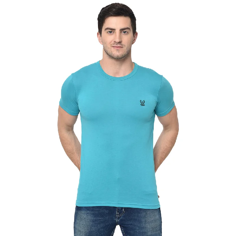 Men's Shirts with Pleated HemlinesMack Jonney Round Neck Light Blue T-shirt For Men's Men's Shirts with Pleated HemlinesMack Jonney Round Neck Light Blue T-shirt For Men's