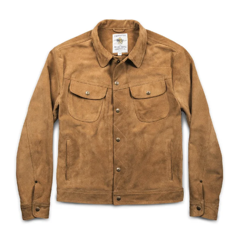 Men's Coats with VentilationThe Long Haul Jacket in Sand Weatherproof Suede