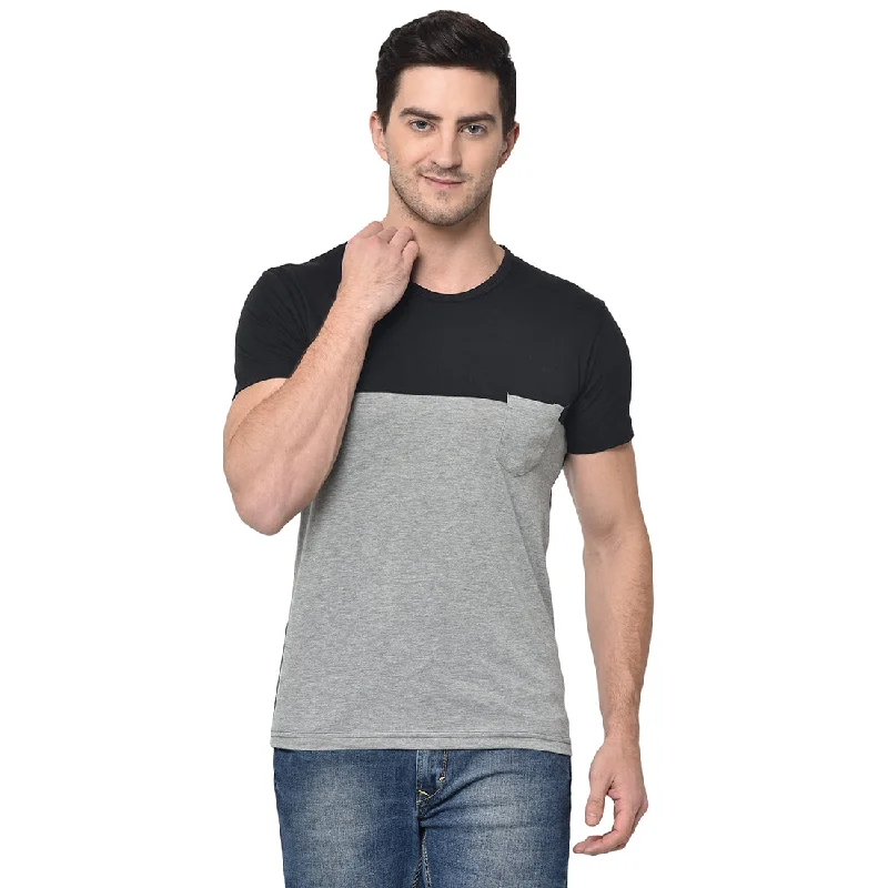 Men's Shirts with Embellished CollarsMack Jonney Round Neck Grey T-shirt For Men's