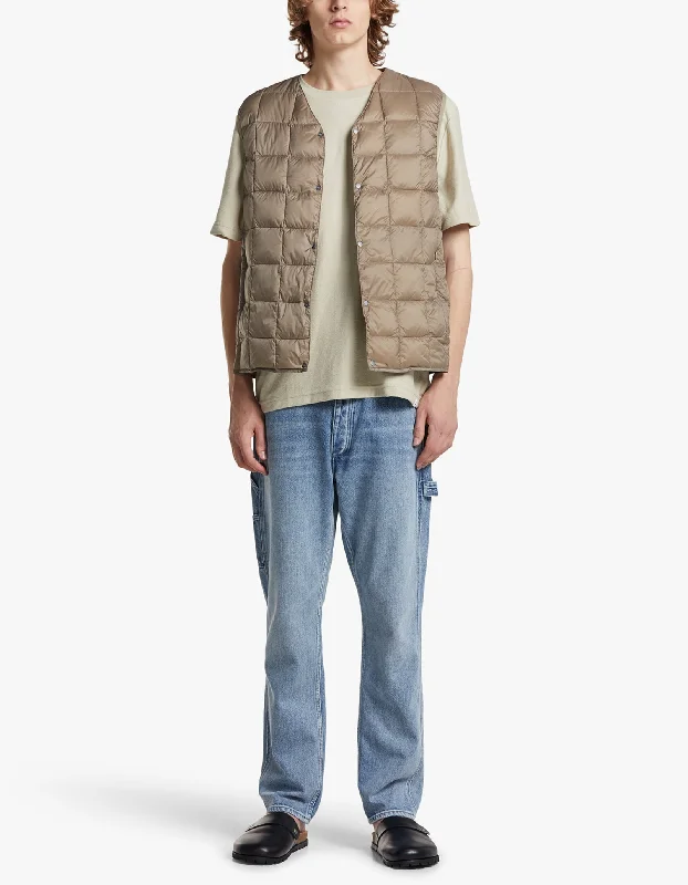 Men's Coats with Removable LiningsV Neck Button Down Vest - Khaki
