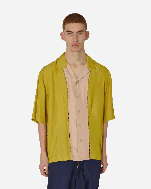 Men's Solid-Colored Shirts for VersatilityPanelled Shortsleeve Shirt Mustard