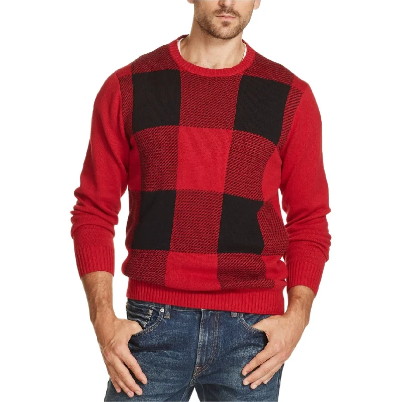 Fashionable Men's Crew-Neck SweatersWeatherproof Mens Plaid Pullover Sweater, Red, XX-Large Fashionable Men's Crew-Neck SweatersWeatherproof Mens Plaid Pullover Sweater, Red, XX-Large