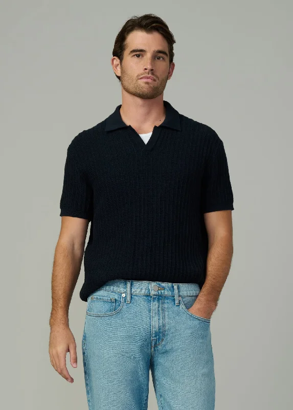 Men's Sweaters with Drawstring WaistbandsTEXTURED SWEATER POLO