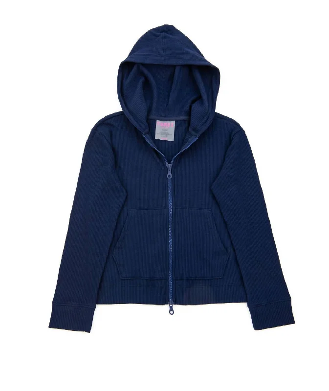 Men's Hoodies with ThumbholesRib Hoodie In Navy