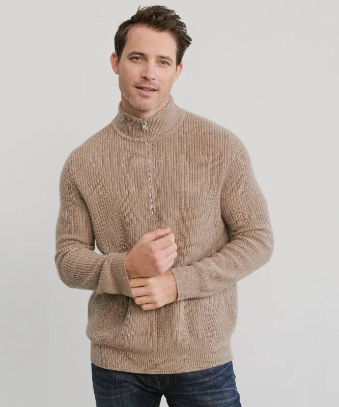 Versatile Men's Zip-Up SweatersMen's Wool Half Zip