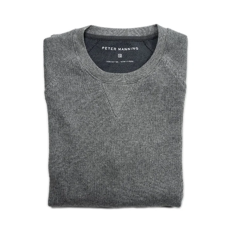 Men's Sweaters with Raglan SleevesCotton Pullovers - Charcoal