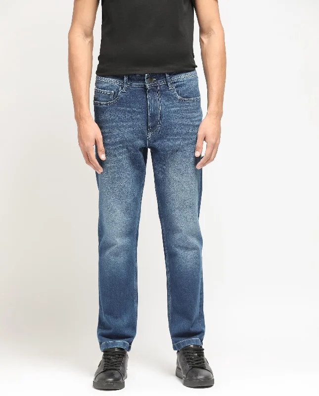 Fashionable Men's JeansRare Rabbit Men's Polin Blue Mid Wash Mid-Rise Regular Fit Jeans Fashionable Men's JeansRare Rabbit Men's Polin Blue Mid Wash Mid-Rise Regular Fit Jeans