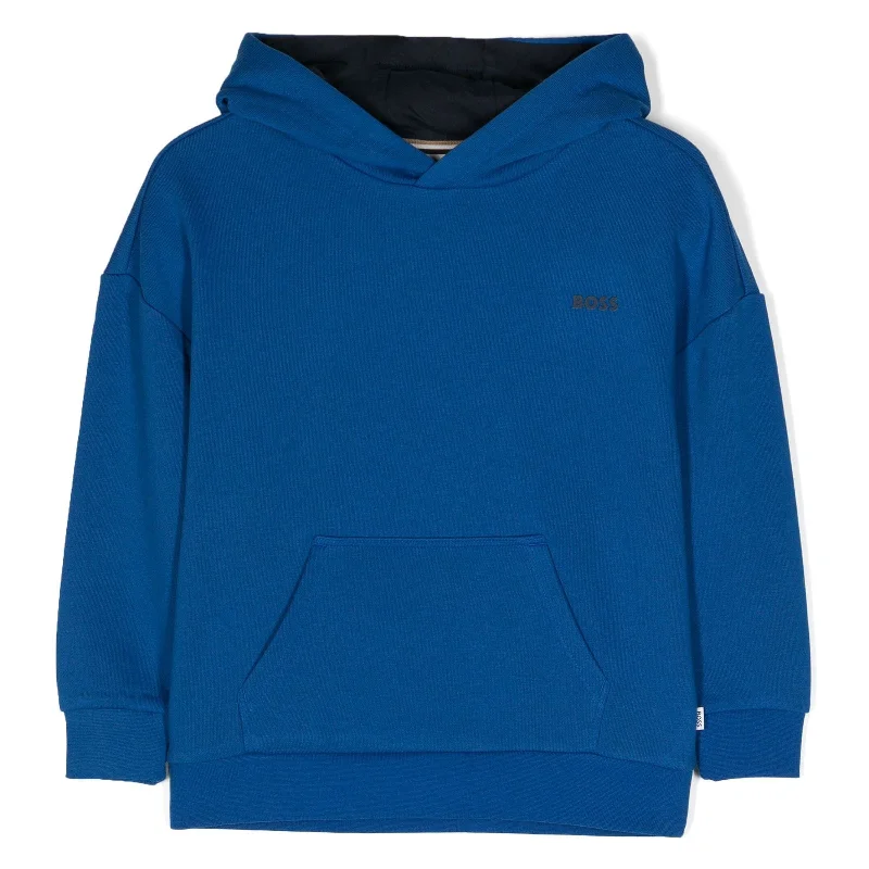 Men's Hoodies with Extra-Long SleevesBlue Logo Hoodie