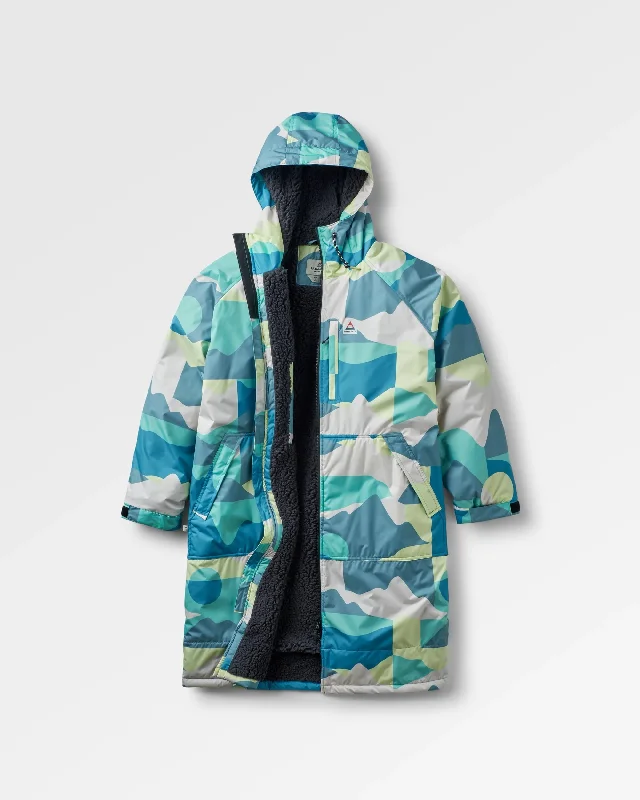 Men's Coats for Big and TallWaves Recycled Sherpa Lined Changing Robe - Vista Patchwork Aqua