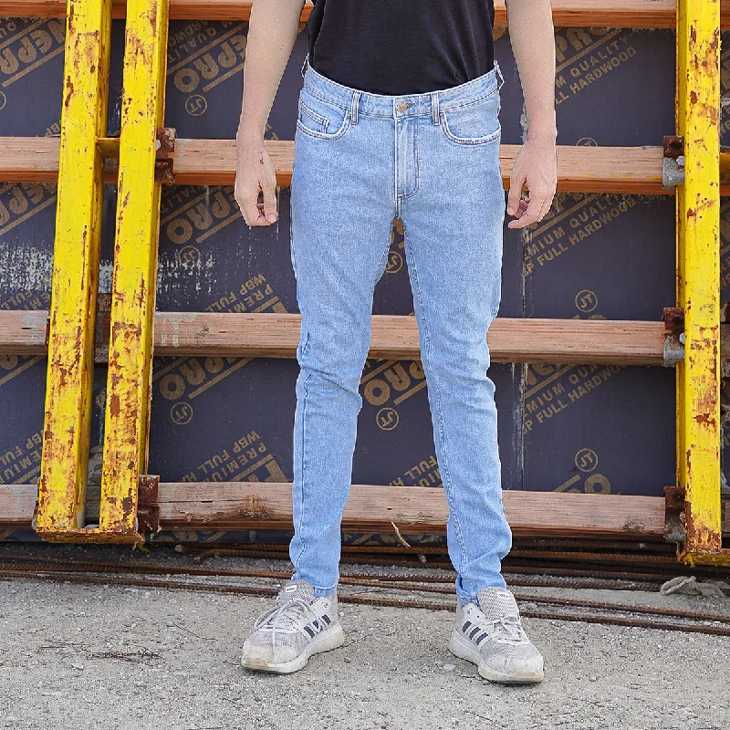 High-Quality Ripped Men's JeansLight Blue Jeans (Skinny Fit)