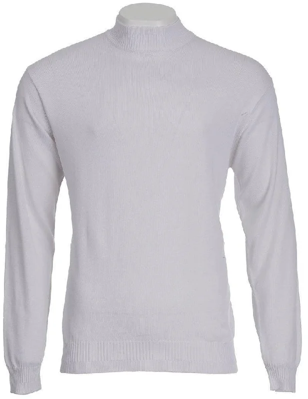 Men's Sweaters with Long SleevesMock Neck Sweater Color White