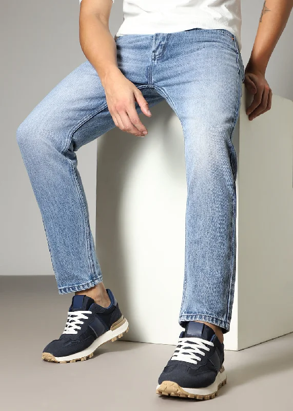 New Arrival Men's JeansFaded Blue Straight Fit Jeans