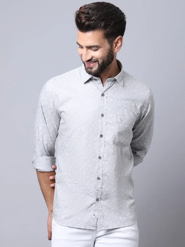 Men's Hawaiian Shirts for a Tropical VibeMen's Light Grey Casual Floral Print Full Sleeve Shirt Men's Hawaiian Shirts for a Tropical VibeMen's Light Grey Casual Floral Print Full Sleeve Shirt