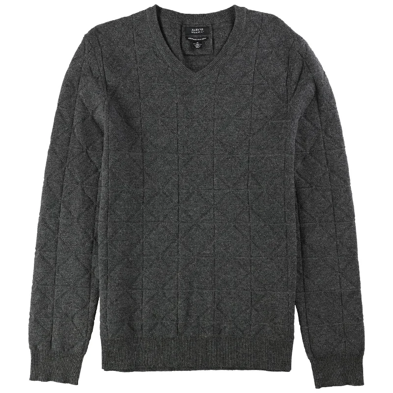 Men's Sweaters with Elastic CuffsAlfani Mens V-Neck Wool Pullover Sweater