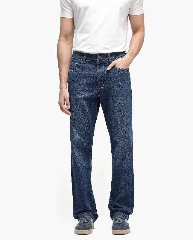 Leather Patch Embellished Men's JeansRare Rabbit Mens Train Fluorescent Blue Regular Fit Mid Wash Mid Rise Jeans Leather Patch Embellished Men's JeansRare Rabbit Mens Train Fluorescent Blue Regular Fit Mid Wash Mid Rise Jeans