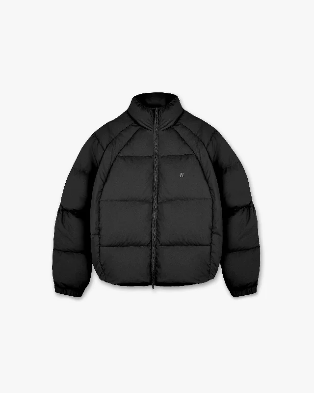Men's Coats with Adjustable SleevesFunnel Neck Puffer - Black