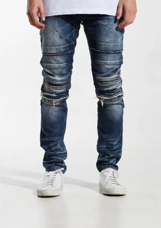 Men's Jeans with Embroidered LogosAli Denim (Vintage Stone)