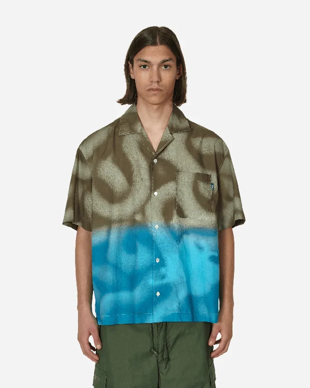 Casual Men's Button-Down ShirtsMundo Dip Dyed Camp Shirt Brown / Blue