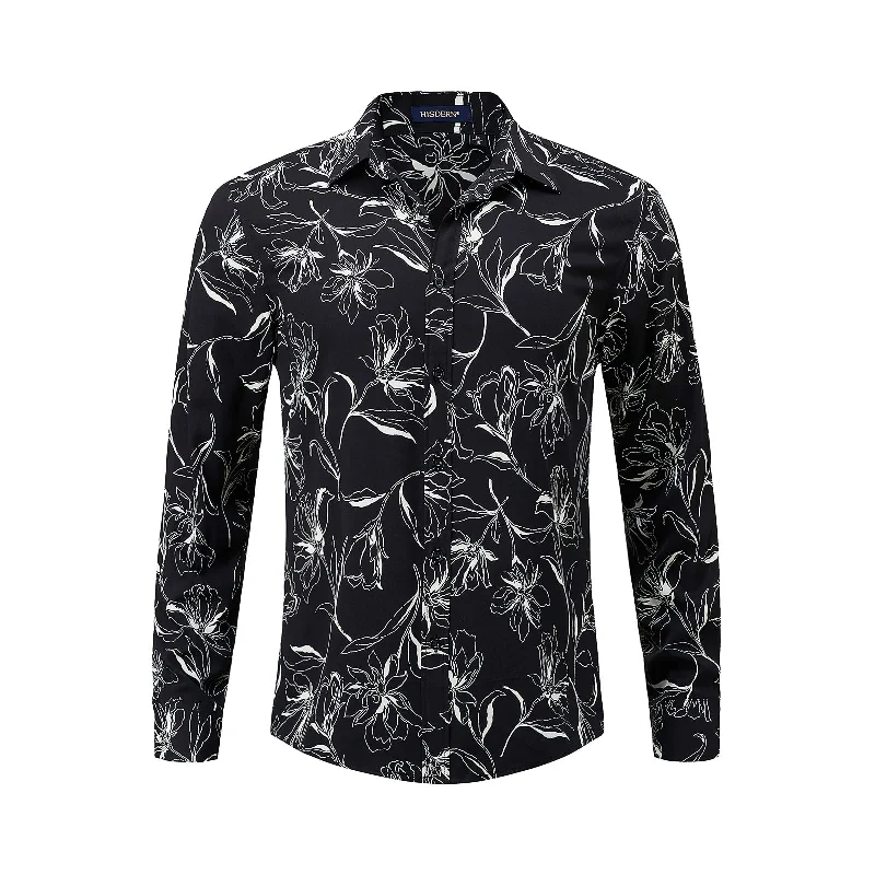 Men's Luxury Shirts for High-End FashionMen's Long Sleeve Shirt With Printing - Y-WHITE/BLACK Men's Luxury Shirts for High-End FashionMen's Long Sleeve Shirt With Printing - Y-WHITE/BLACK