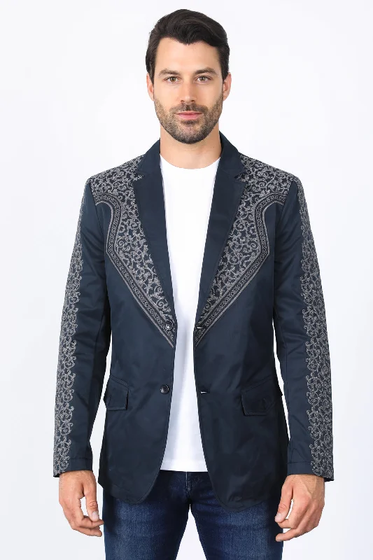 Mens Embroidery Fashion Blazer