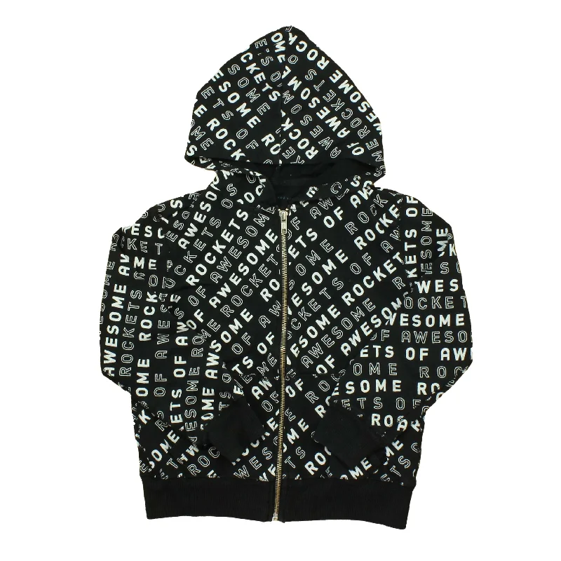 Men's Hoodies with Slim FitsRockets Of Awesome Boys Black | White Hoodie