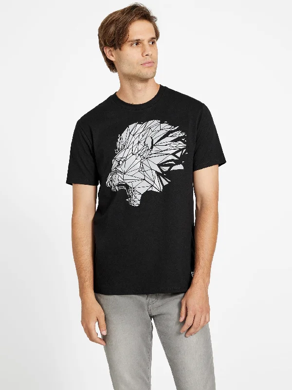 Men's Three-Quarter Sleeved TopsScatter Lion Graphic Tee