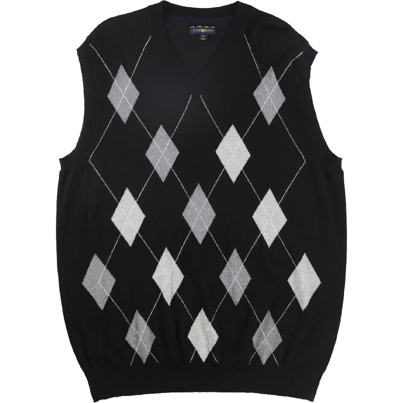 Men's Sweaters for Casual OccasionsClub Room Mens Merino Wool Argyle Sweater Vest, Black, XLT Men's Sweaters for Casual OccasionsClub Room Mens Merino Wool Argyle Sweater Vest, Black, XLT