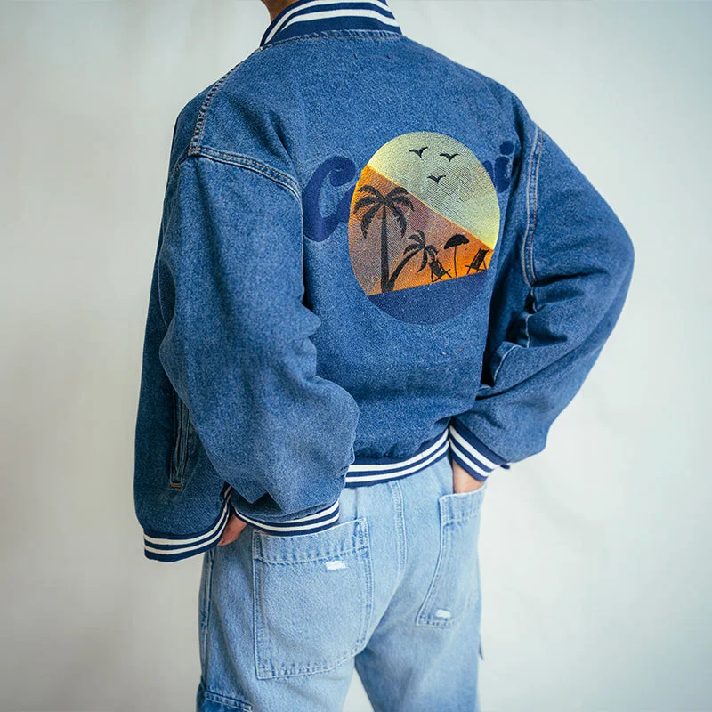 Best Fitting Men's JeansDenim Bomber Jacket