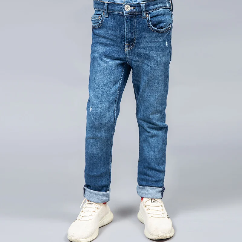 Classic Blue Men's JeansDenim Boys Pant (Dark Blue)