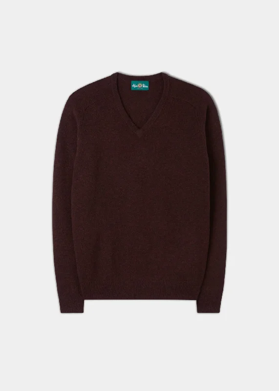 Men's Pants with Ripped and Distressed DetailsMen's Lambswool Vee Neck Jumper in Raisin - Regular Fit Men's Pants with Ripped and Distressed DetailsMen's Lambswool Vee Neck Jumper in Raisin - Regular Fit