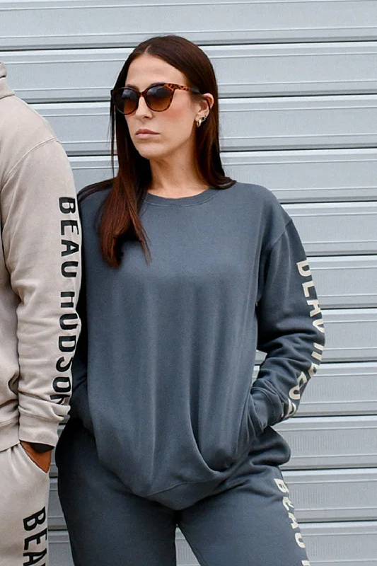 Men's Sweaters with Skinny FitsBeau Hudson Crew Sweater Graphite - Adults