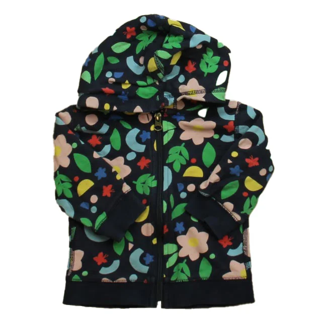 Men's Hoodies with Ribbed HemsHanna Andersson Girls Navy Floral Hoodie