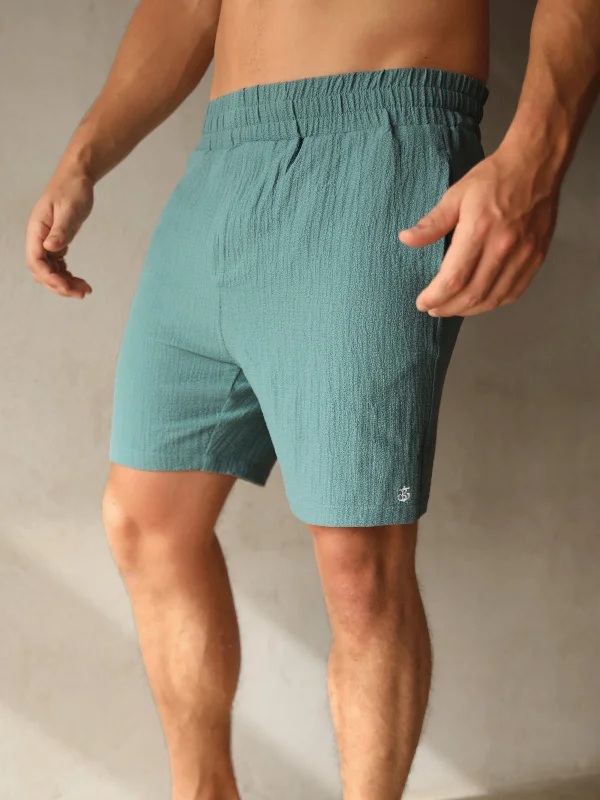 Men's Pants with Patchwork PatternsSalvatore Shorts - Teal