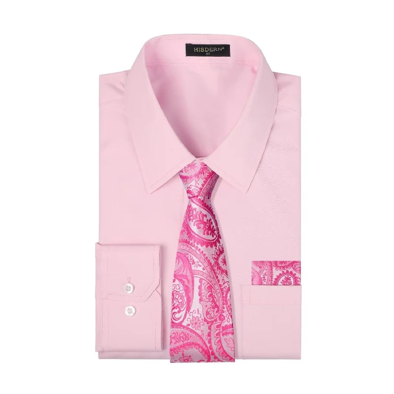 Men's Sleeveless Shirts for Summer ComfortMen's Shirt with Tie Handkerchief Set - PINK Men's Sleeveless Shirts for Summer ComfortMen's Shirt with Tie Handkerchief Set - PINK