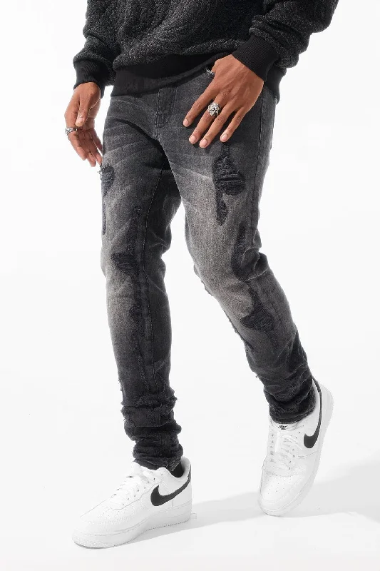 Men's Jeans with Elastic WaistbandsRoss - Napoli Denim (Black Shadow)