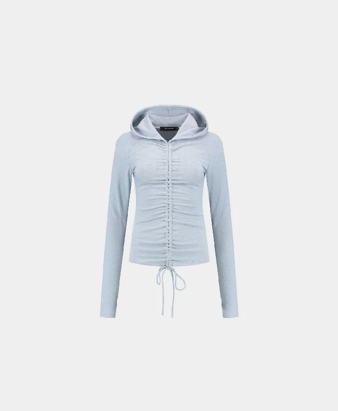Men's Hoodies for Big and TallSubdued Blue Monogram Fitted Hoodie