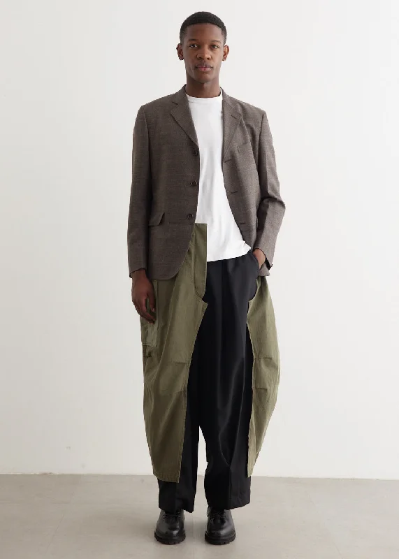 Men's Coats for Mild WeatherWool Check x Cargo Pant Tailored Coat