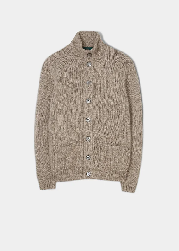 Landford Men's Lambswool Buttoned Jumper In Cobble - Regular Fit