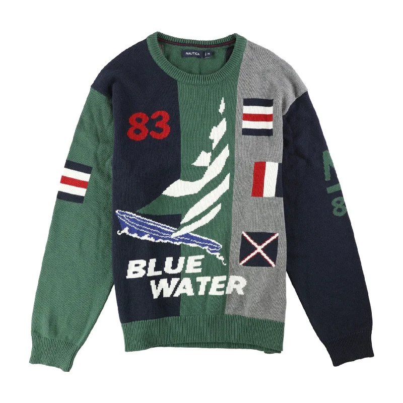 Men's Sweaters with SnapsNautica Mens Blue Water Pullover Sweater