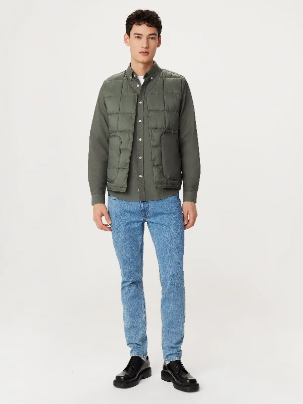 Men's Coats for LayeringThe Aero Quilted Vest in Boreal Green